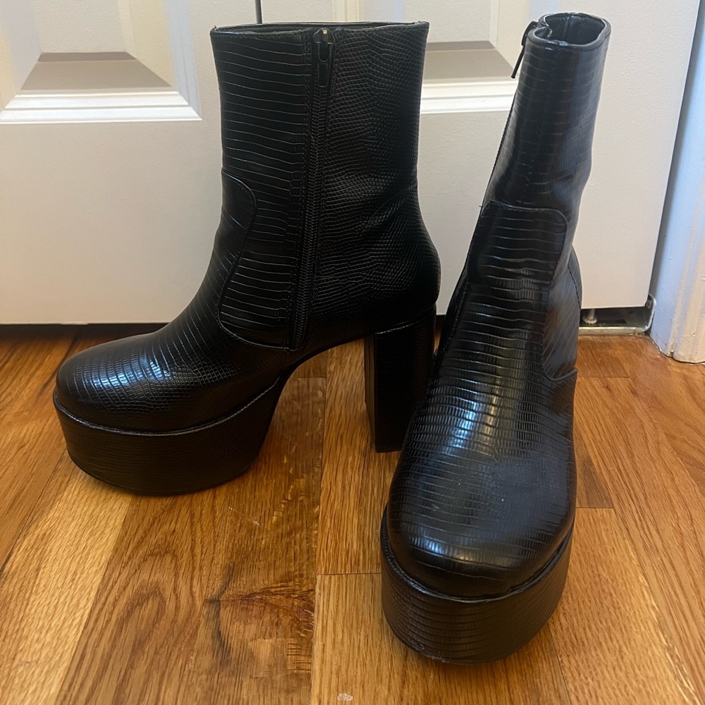 Leather Platform Boots